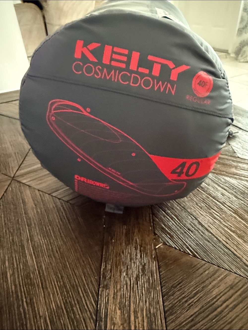 Kelty Cosmic Down 40°F Sleeping Bag Gray with Compression Stuff Sack